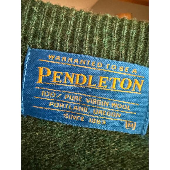Pendelton Green 100% lambswool sweater Vest men’s M - Picture 4 of 4